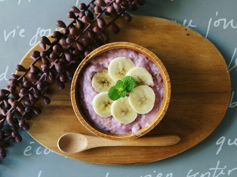 離乳食♡紫キャベツとヨーグルトのオートミール